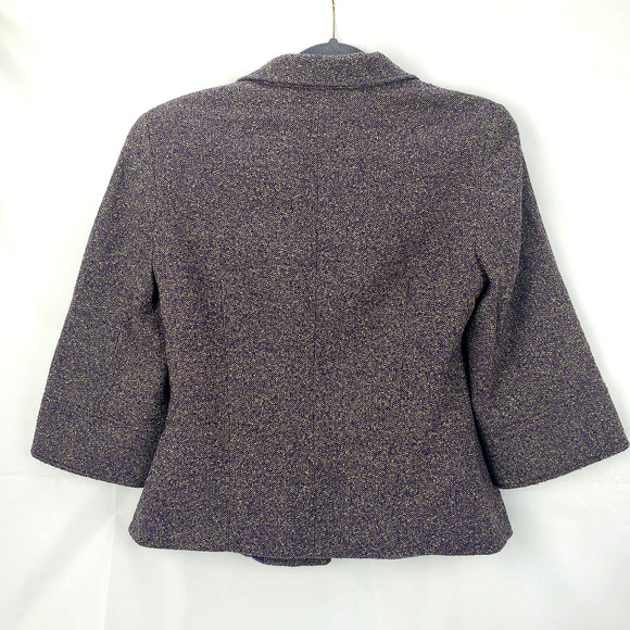 Lafayette 148 Blazer Size 6 Wool Blend Purple and Yellow Tweed Corpcore Jacket - Picture 4 of 9